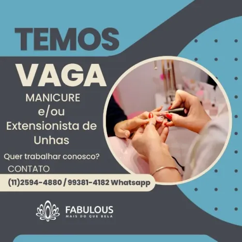 Vagas Abertas Manicure e Nails Designer no BUTANTÃ 