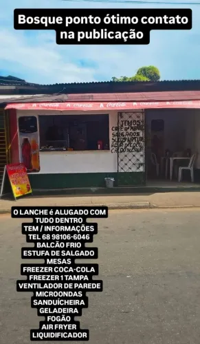 Arrendamento lanche com tudo dentro 