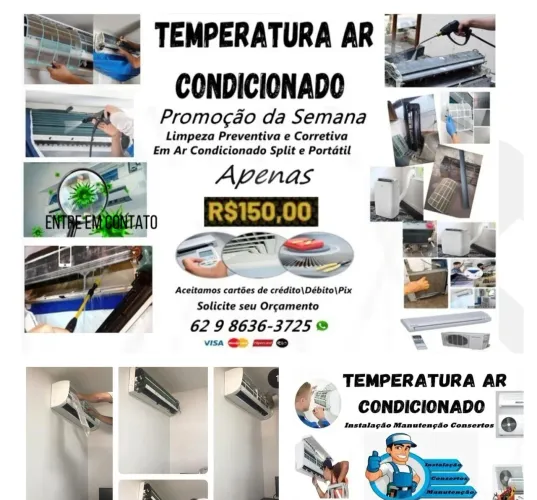Higienização/Instalação/Consertos e Manutenção em Ar condicionado e outros 