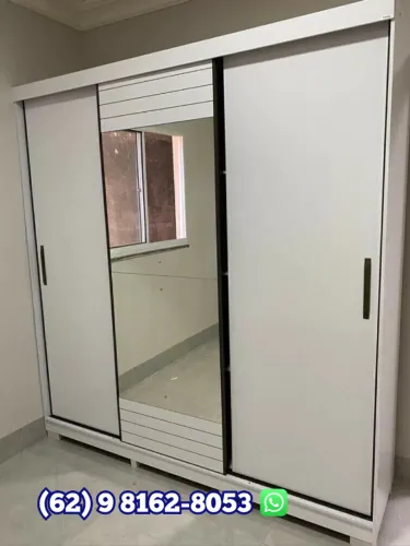 Guarda Roupa com Epelho 100% MDF Luz NA Caixa - Entrega e Monta na Hora
