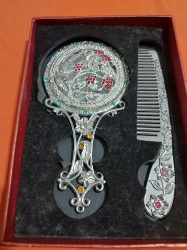 Kit de pente e espelho vintage