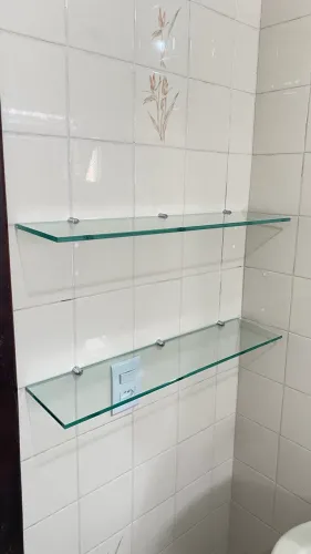 Kit prateleira de vidro banheiro