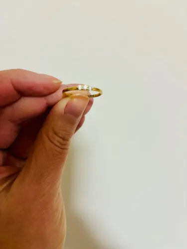 Anel Life Shine em Prata 925 com Banho de Ouro Amarelo 18k com Pedras Incolor