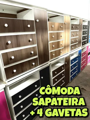 Cômoda Sapateira 4 ou 5 Gavetas MDF