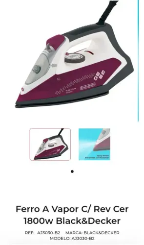 Ferro a Vapor Black & Decker 1800W aj3030 110v