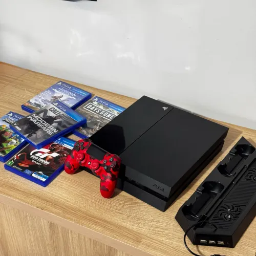 Ps4 Completo + 5 Jogos Físicos + Controle Exclusivo + Cooler