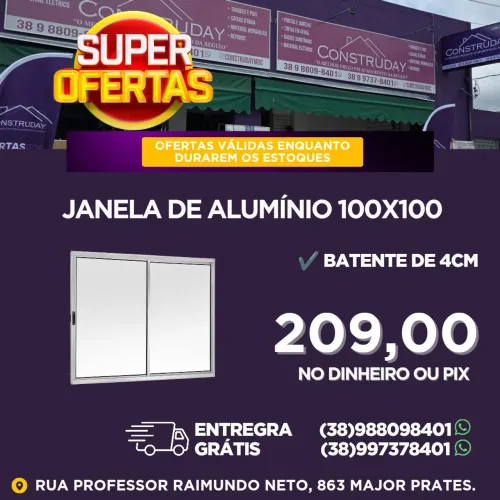Janela de Alumínio 100x100