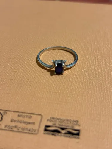 anel com pedra azul