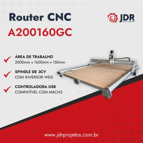 Router CNC Profissional 2000x1600 - Pouquíssimo Uso + aproximadamente 20 Fresas Novas