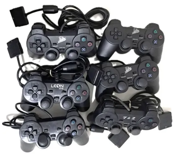 Kit Com 6 Controle Joystic De Playstation - Leia Descrição (Usado)