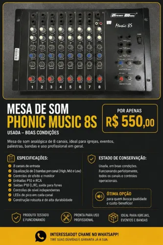 Mesa de som phonic music