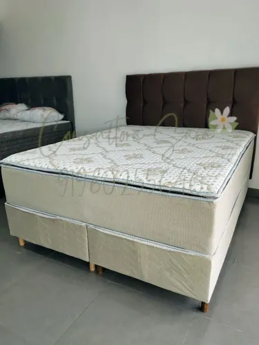 CAMA BOX COM PILLOW TOP QUEEN ENTREGA GRÁTIS
