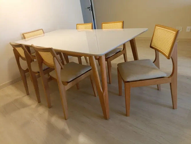 Mesa de jantar Siena 200x100 com 6 cadeiras 