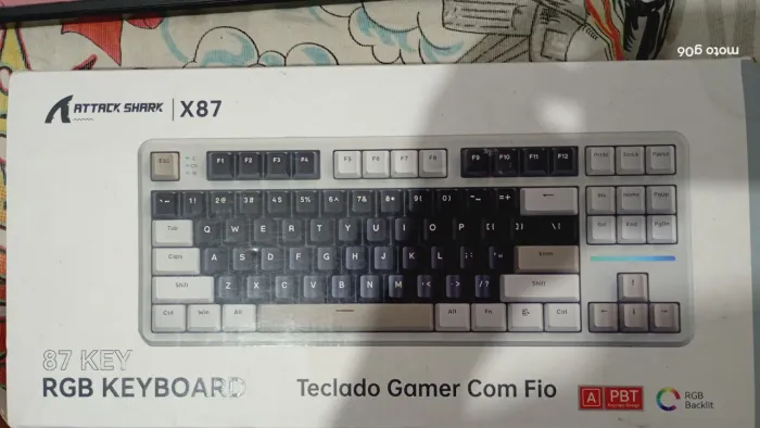 TECLADO MECÂNICO ATTACK SHARK X87 BLACKBERRY