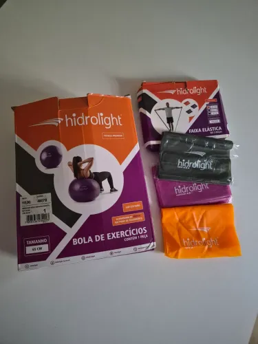 Kit bola de exercícios 65cm + 3 faixas elásticas