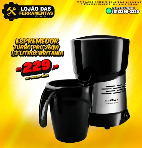 Espremedor Turbo Pro 260w 1,3 Litros Britânia
