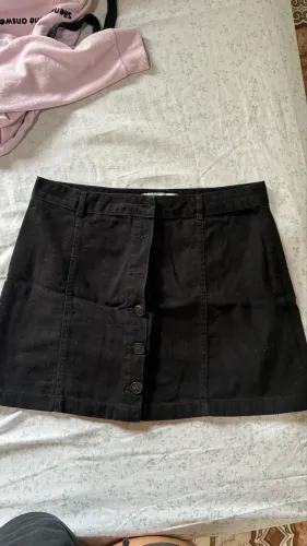 Saia jeans com botões