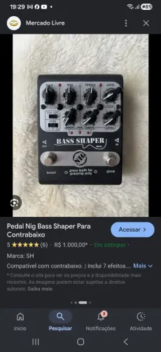Pedal Nig Bass Shaper na caixa