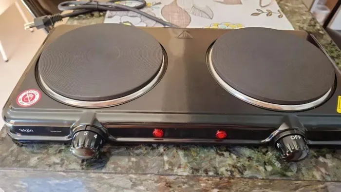 Fogão Cooktop Elétrico 2 Boca 5 Temp Double Cook 2000W FG02 Elgin