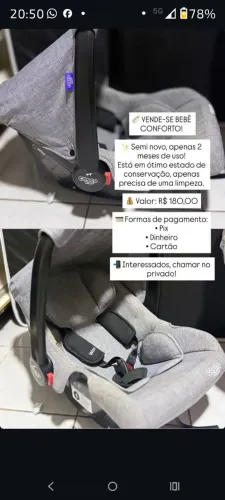 Vendo bebê conforto usado pouco novo sem avarias!!