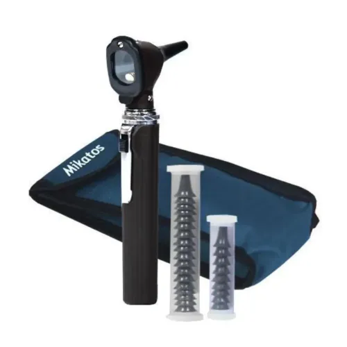 OTOSCOPIO 2,5V LED PRETO MINI MIKATOS