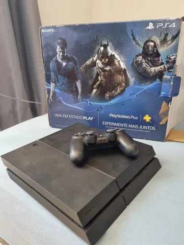 PlayStation 4 500GB Preto Onyx CUH-1214A Completo Caixa e Controle - Ótimo Estado