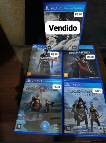 Lote jogos ps4 / god of war / uncharted