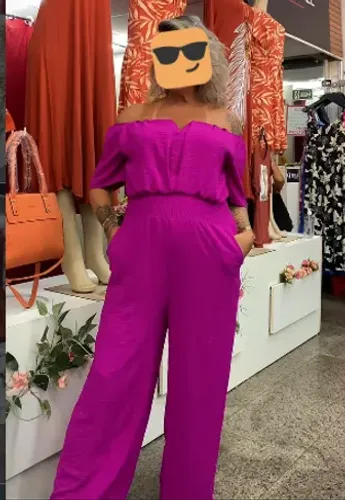 MACACÃO PLUS SIZE EM TECIDO DUNA