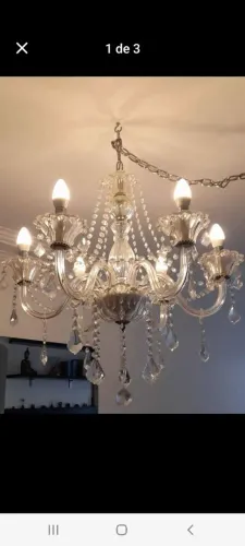 Lustre de vidro - 6 lâmpadas