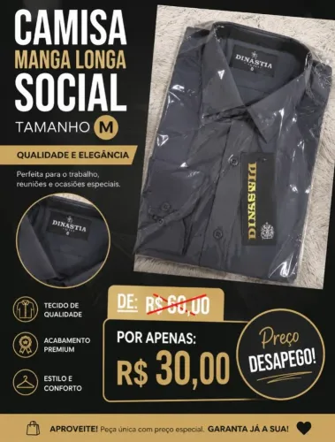 Camisa manga longa social