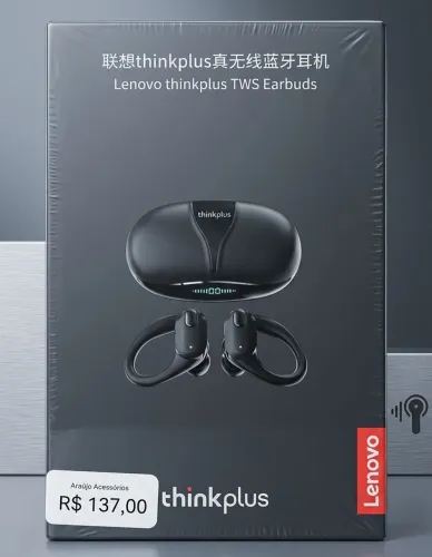 Fone Bluetooth Esportivo Lenovo TWS Ideal Para Treino E Corrida