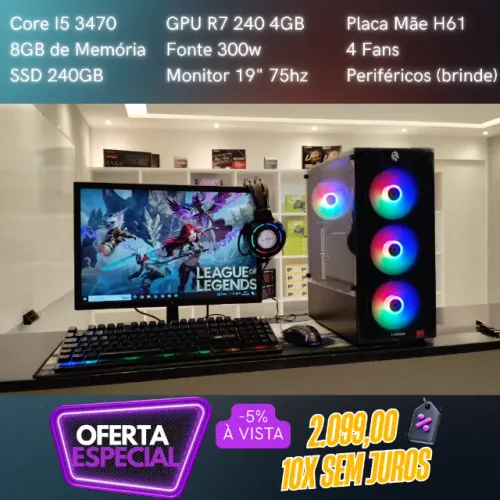 PC Gamer Core I5 3470, 8GB, 10X Sen Juros