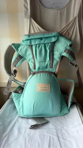 Canguru Ergonômico Aiebao 3 em 1 Verde 12 Posições Tecido Premium