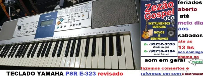 teclado yamaha psr E-323 revisado 670,rs 12x63,rs trocas 