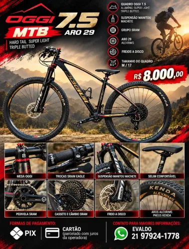 Bicicleta mtb oggi 7 5 - tamanho M/17