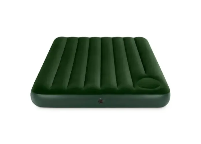Colchão Casal Inflável Flocked Verde Com Bomba Interna Intex