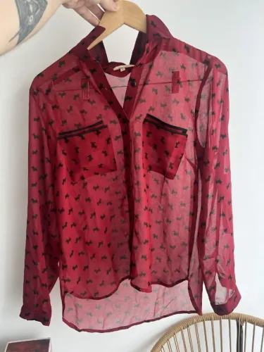 Camisa Nanaminze Transparente vermelha M