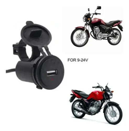 Carregador Usb Celular De Moto Universal Impermeável Charge