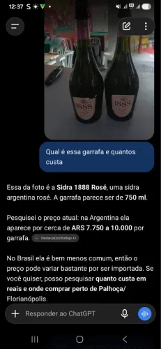 Vendo 2 garrafas Sidra 1888 Rosé, espumante Argentina 750ml