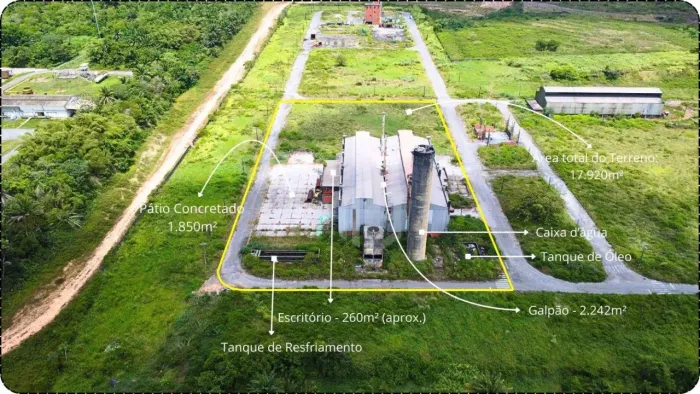 Galpão Industrial na Região Portuária de Candeias/BA com Ponte Rolante e 17.000m² de Terre
