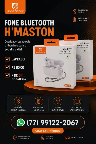 Fone bluetooth H'maston