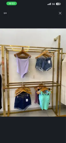 Kit 4 araras de roupas Gold cromo novas 