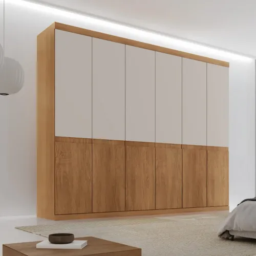 Guarda-Roupa Santiago 2,20 m Naturale/Off White 100%MDF tt3