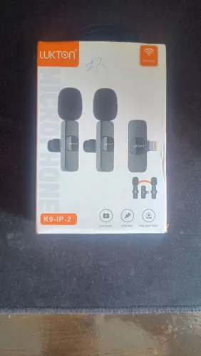 Microfone Lapela Sem Fio Duplo Lukton K9-IP-2 ? Lightning (iPhone)