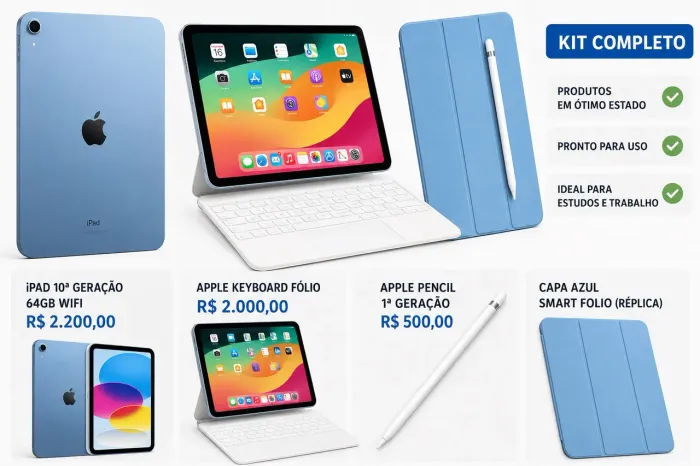iPad 10ª Geração 64 GB Wi-Fi + Acessórios originais Apple - Excelente Estado