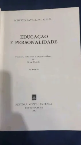Educação e personalidade - Roberto Zavalloni O.F.M.