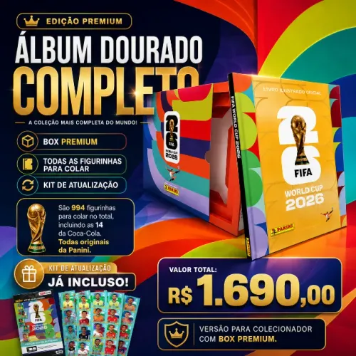 Álbum Ouro Completo + Box Premium + Kit de Atualização