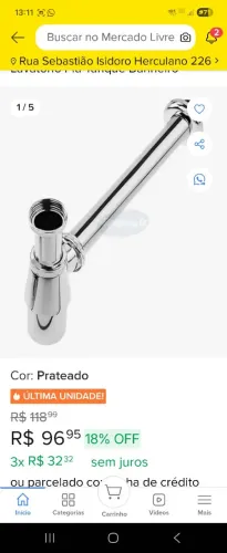 Sifão cromado