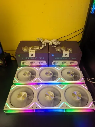 UNI Fans Jungle Leopard Interstellar V2RS - Brancas - ARGB - PWM - Reversas
