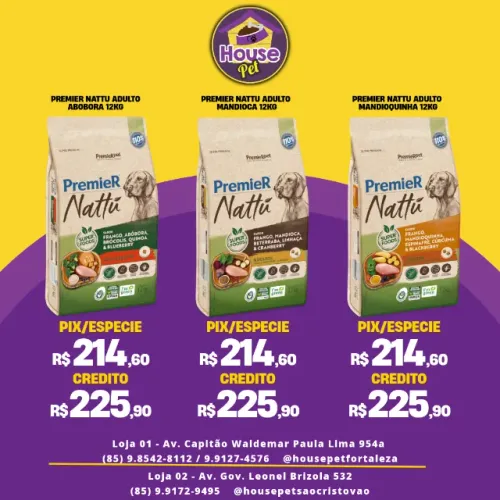 Racao Premier Nattu Adulto 12kg